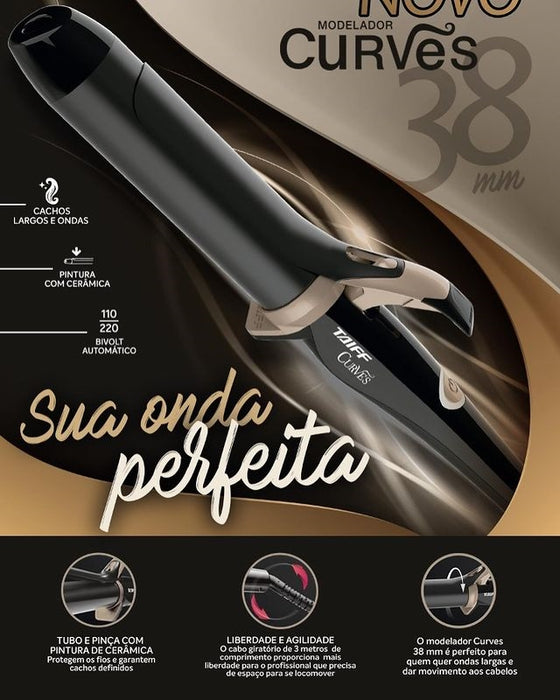 Taiff Modelador Curves 38Mm Bivolt Preto Modelador Curves 1 1/2'