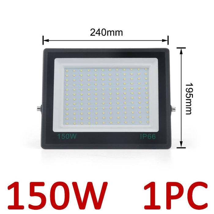 Holofote de LED  de 50 a 300W, 220V, uso Externo Vidro IP66 À Prova D 'Água