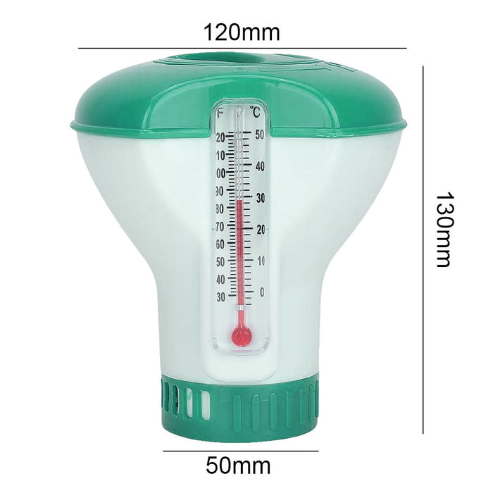 Dispenser Flutuante para cloro com termômetro, produto para piscinas.