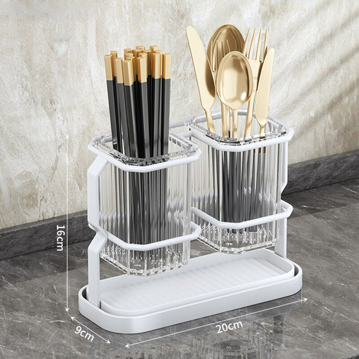 Suporte de talheres de bancada de cozinha montado na parede organizador de utensílios de cozinha rack porta facas ouro branco garfo colher pauzinhos tubo