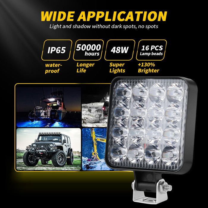 Refletor para veículos Off Road, Luz de led de 12v e 24v