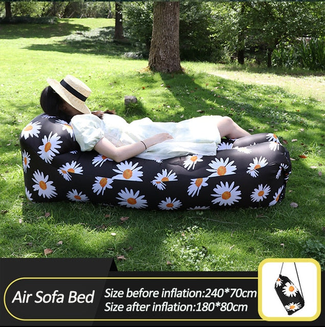 Sofá cama inflável, saco de dormir para o campo e praia de 240 x 70cm