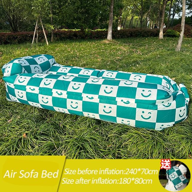 Sofá cama inflável, saco de dormir para o campo e praia de 240 x 70cm