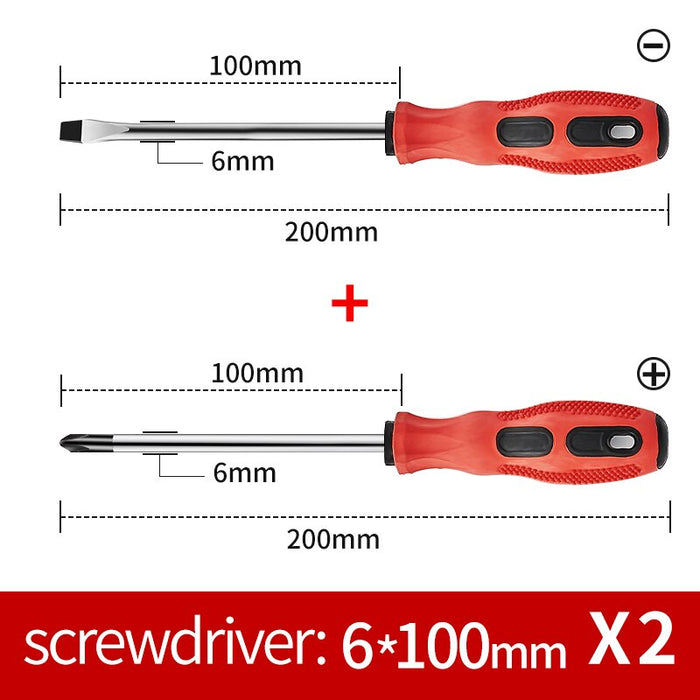 Kit 2 chaves de fenda e ou philips magnética multifuncional (cabeça plana ou em cruz)