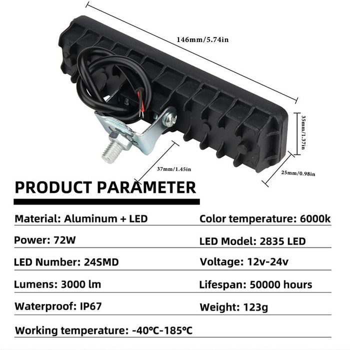 Barra de Led para veículos luz 2835led 16smd 24smd