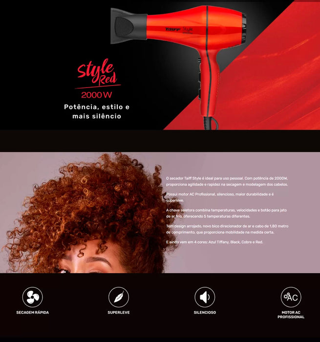 Taiff Secador Style Red 2000W 220V