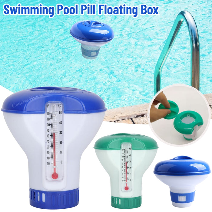 Dispenser Flutuante para cloro com termômetro, produto para piscinas.