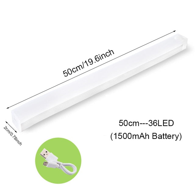 Sensor de movimento luz sem fio led night light usb recarregável lâmpada do armário guarda-roupa sob luz de fundo para cozinha usb